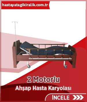 2 Motorlu Ahşap Hasta Karyolası