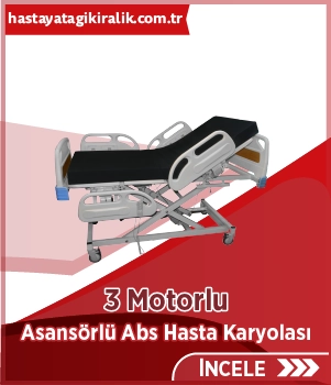 3 Motorlu Asansörlü ABS Hasta Karyolası